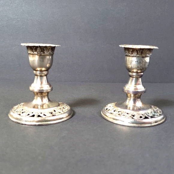 Mid-century silver candlesticks